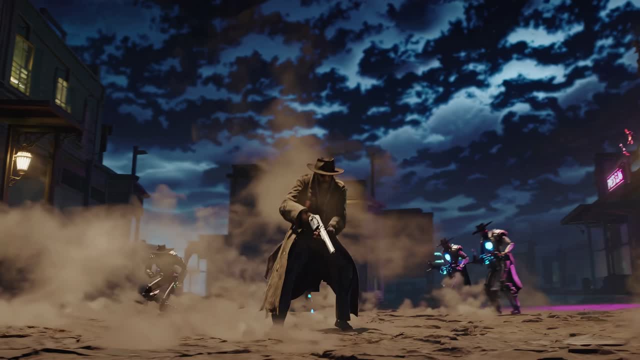 Cyberpunk Western Showdown