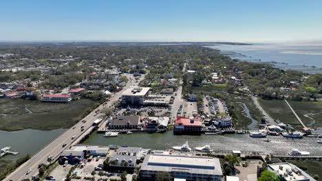 antenne von shem creek, mount pleasant sc, south carolina in der nähe von charleston sc, south carolina