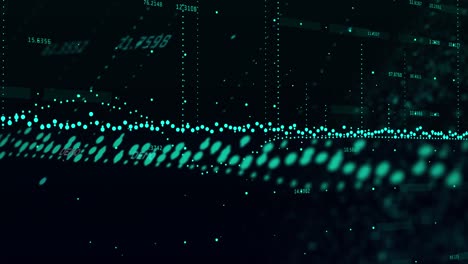 animación del procesamiento de datos estadísticos contra un fondo negro