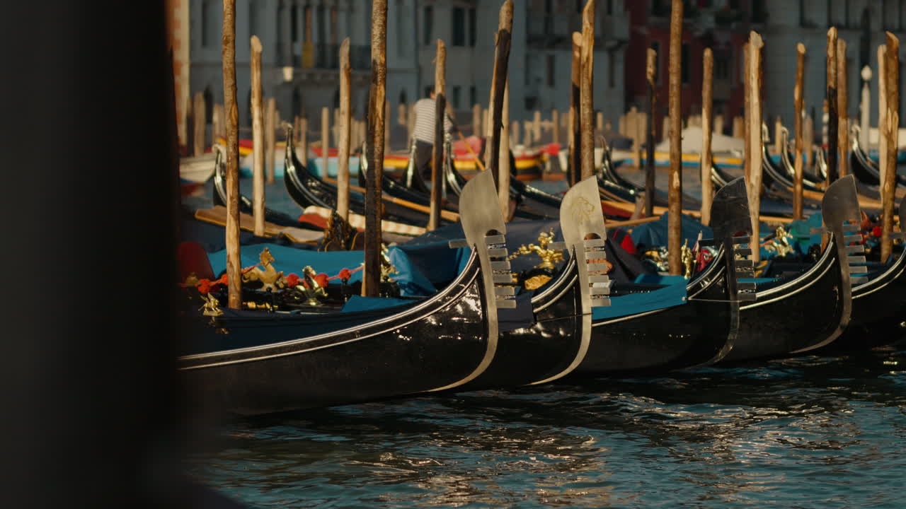 Gondolas in Venice Canal