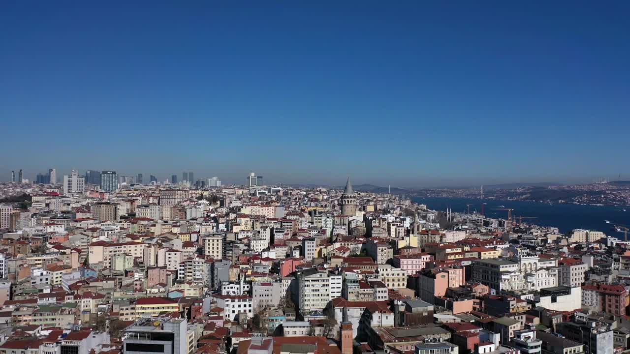 vista aérea de la torre galata en estambul video de stock estambul, europa, distrito de eminonu, turquía - medio oriente, anatolia