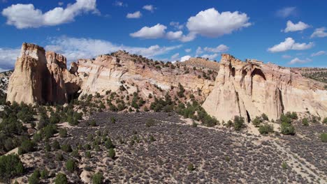 areal shot of grosvenor arch, utah, usa