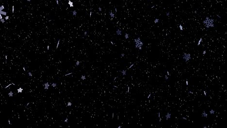 caída de nieve fondo de invierno con suave caída de copos de nieve brillantes 4k bucle sin costuras