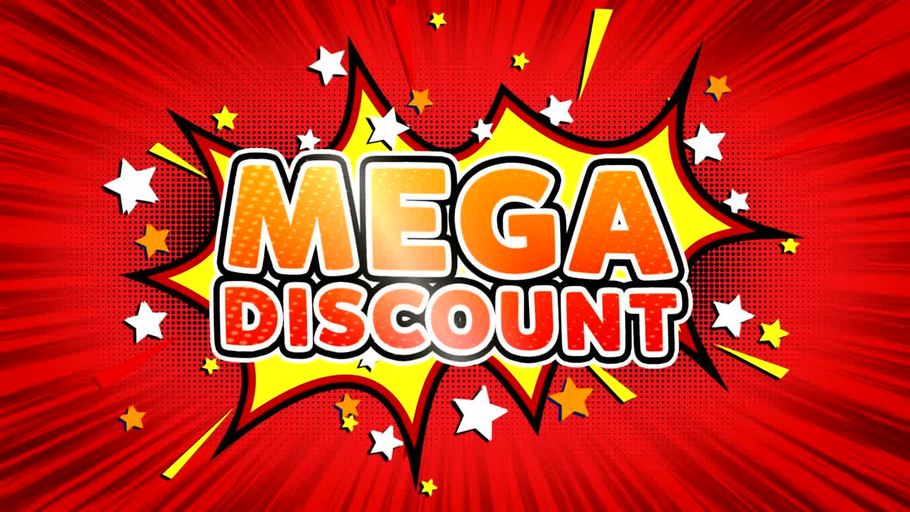 mega descuento palabra retro dibujos animados burbujas de cómic bucle sin costuras