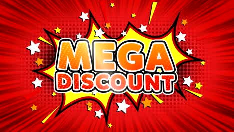 mega discount word retro cartoon comic bubbles seamless loop