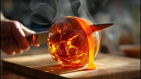 Peeling a Glowing, Molten Orange