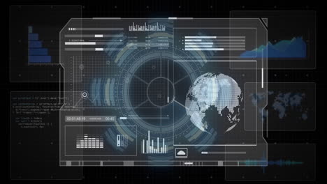 animación del globo y procesamiento de datos en pantalla.