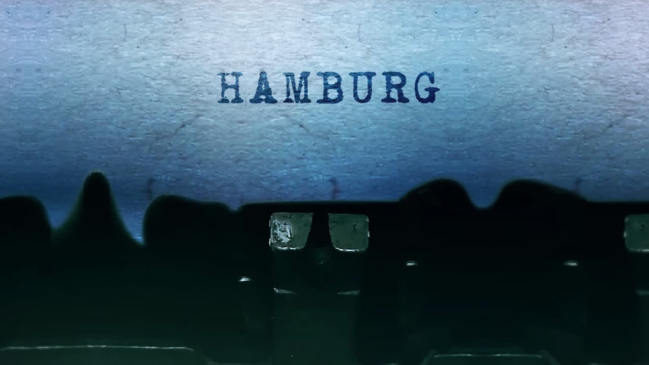 Typewriter print of Hamburg