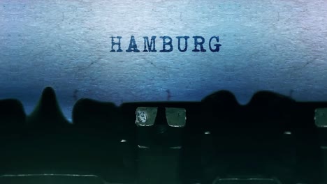 typewriter print of hamburg