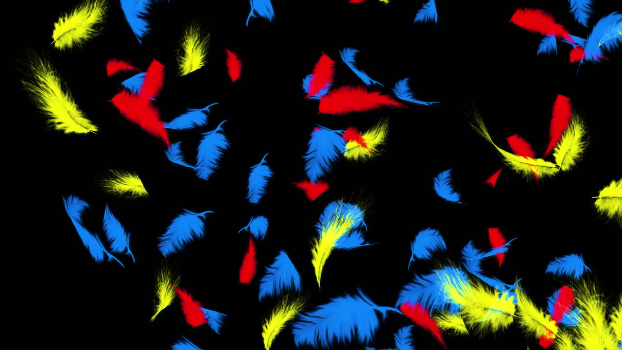 4k plumas que fluyen lejos en una suave brisa en un suave luz esponjoso bucle decorativo 4k para el fondo