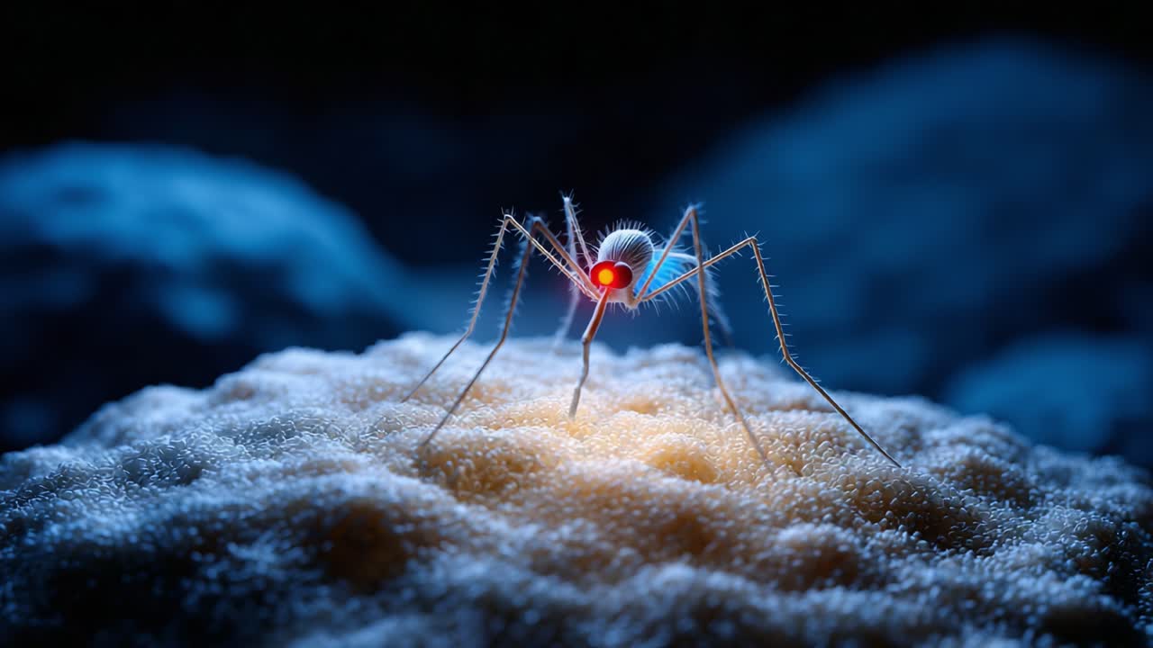 A Close-Up of a Unique Insect with a Glowing Light on its Head, Captured in a Mystical Environment, Showcasing Nature's Intrigue and Beauty in Macro Photography