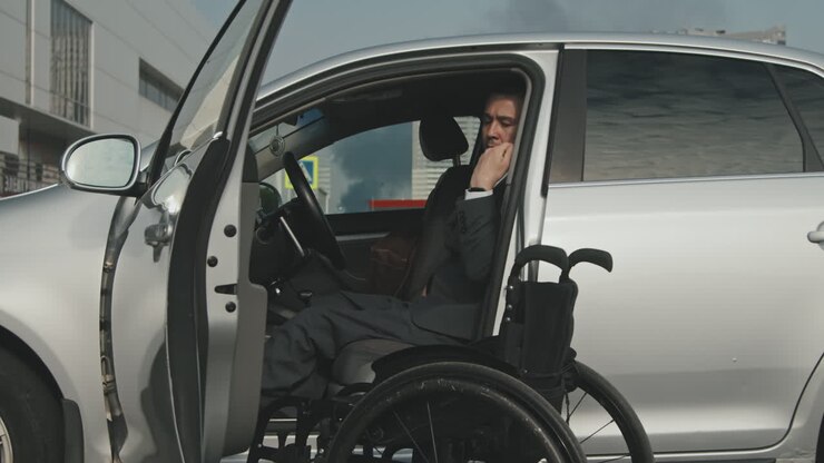 Businessman Getting into Car