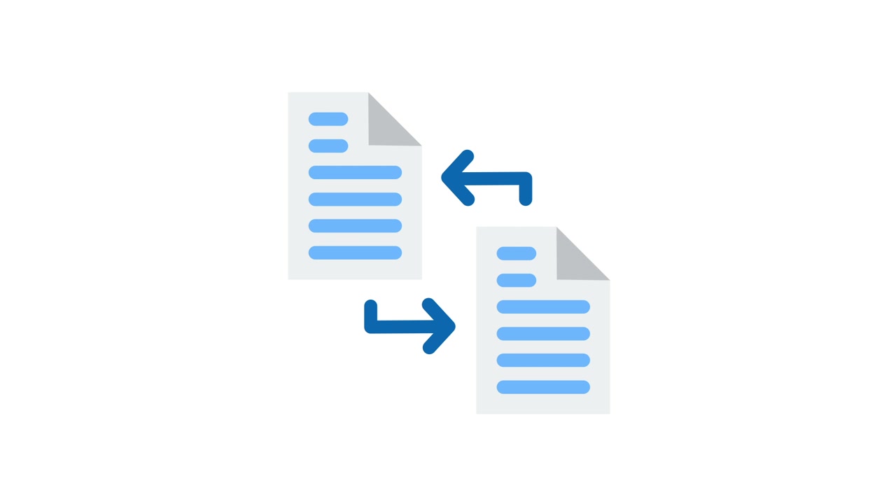 Digital Document Data Transfer and Synchronization Animation