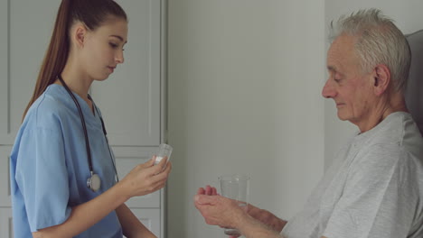 senior man and nurse