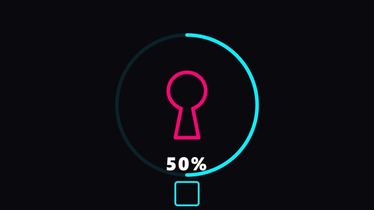 Digital Loading Progress Bar with Keyhole Icon