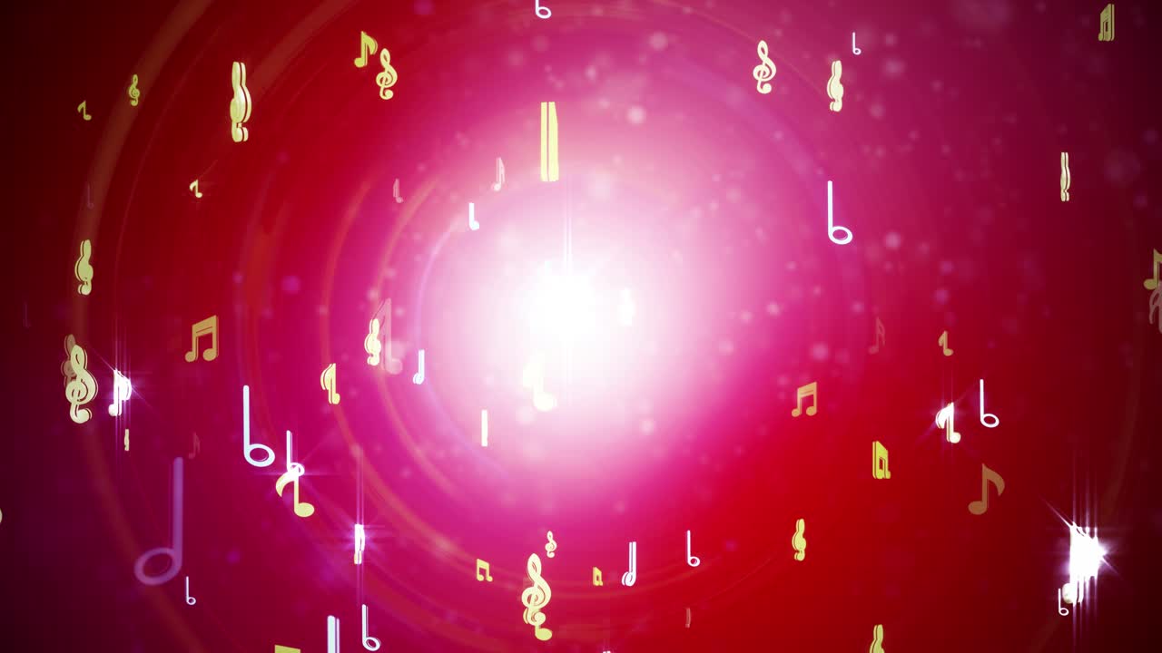 Music notes treble clef flat and sharp symbols flying swirl 3d jazz music studio sound recording