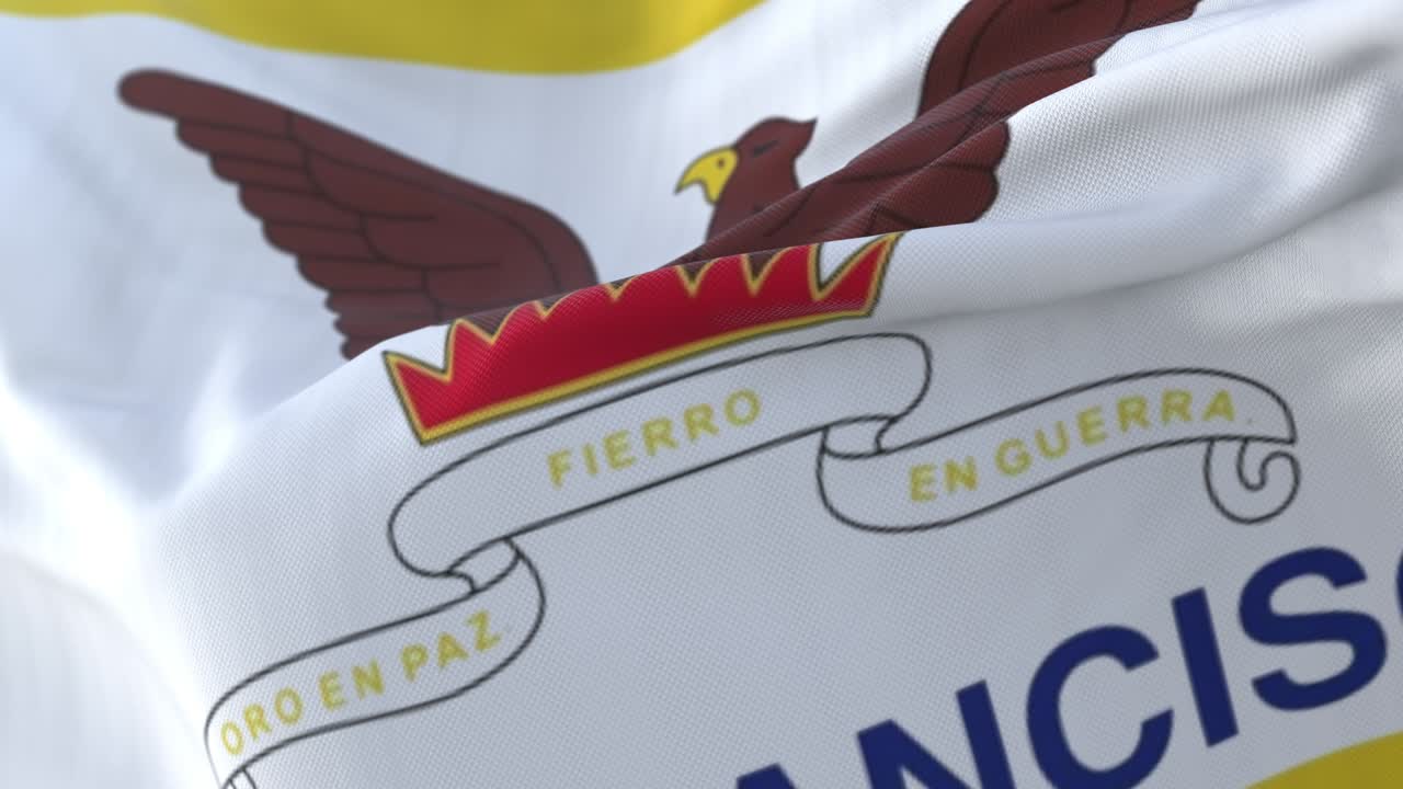 bandera de la ciudad de san francisco, ciudad de estados unidos o estados unidos de américa - bucle