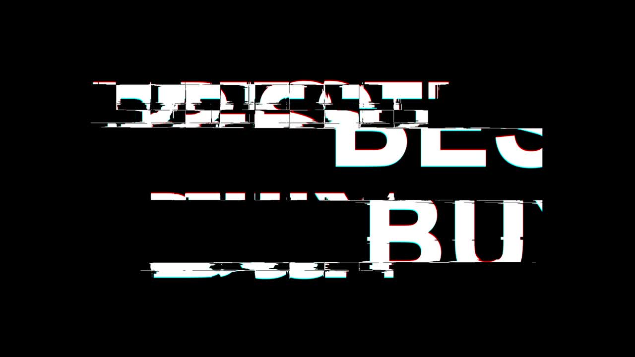 mejor compra efecto glitch texto distorsión de televisión digital animación de bucle 4k