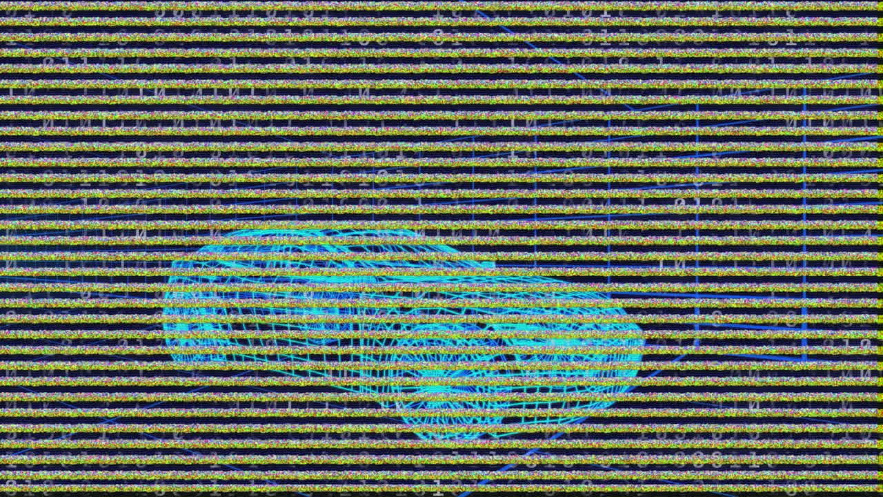 Animation of interference over digital car on black background