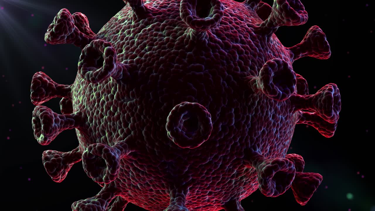 movimientos pulsantes del coronavirus en un fondo negro. video en bucle de alta calidad.