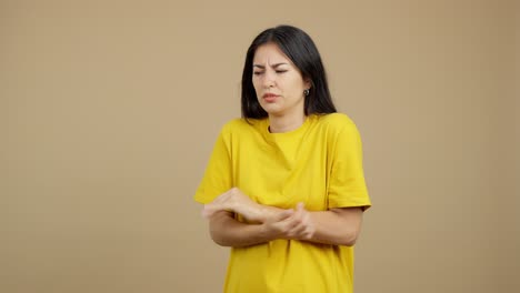 young woman expressing discomfort and disgust