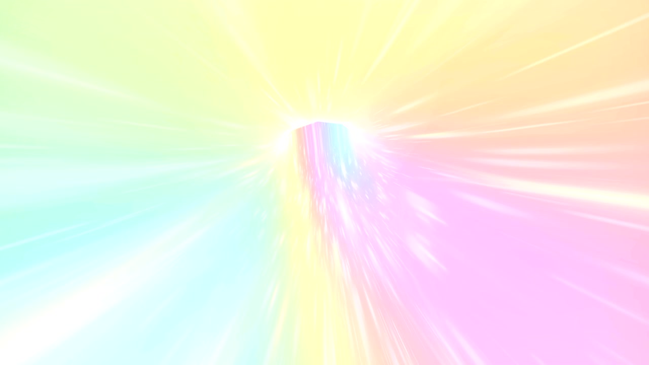 무지개 벌레 구을 통해 항성 간 여행의 완벽한 루프, 은하 판타지 배경과 파스텔 컬러, 우주 공간 애니메이션에서 터널 비행의 유니콘.