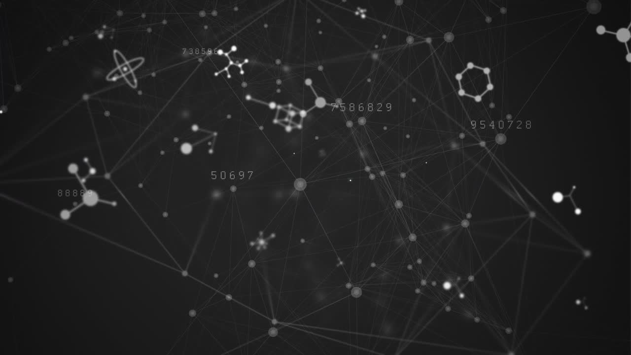 Animated network connections with icons depict cybercrime in a digital interface