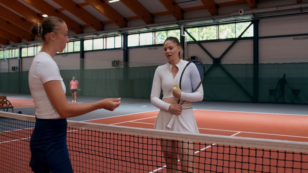 Women playing tennis
