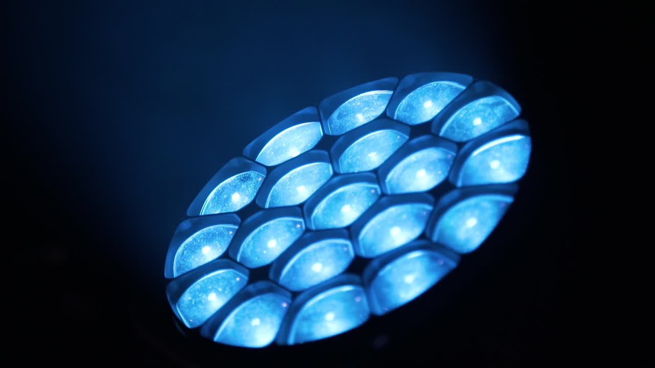 로봇 rgb 콘서트 조명, 장비 b-롤 영상 클로즈업