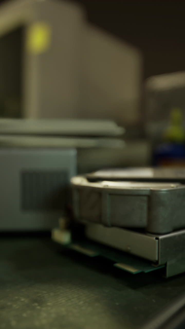 Exploring the world of vintage technology in a dimly lit workspace