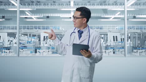 Doctor in a Modern Factory Setting