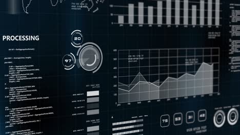 futuristic graph chart and analysis indicator graphic user interface, finance business investment and big data digital technology ai concept.