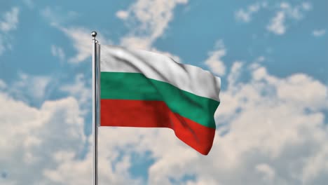 bulgaria flag waving in the blue sky realistic 4k video
