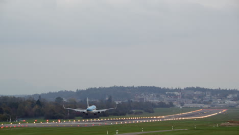 passenger airplane landed at the airport
