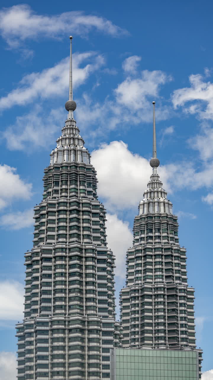 Kuala Lumpur petronas towers and skyline in vertical