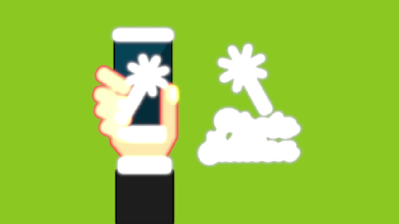 사진 편집 앱과 함께 스마트폰을 사용하는 손