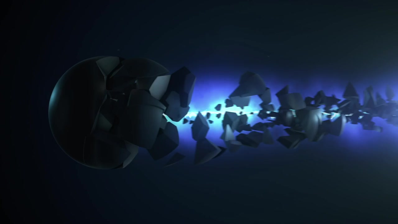 Sfera che si frantuma con effetto fulmine