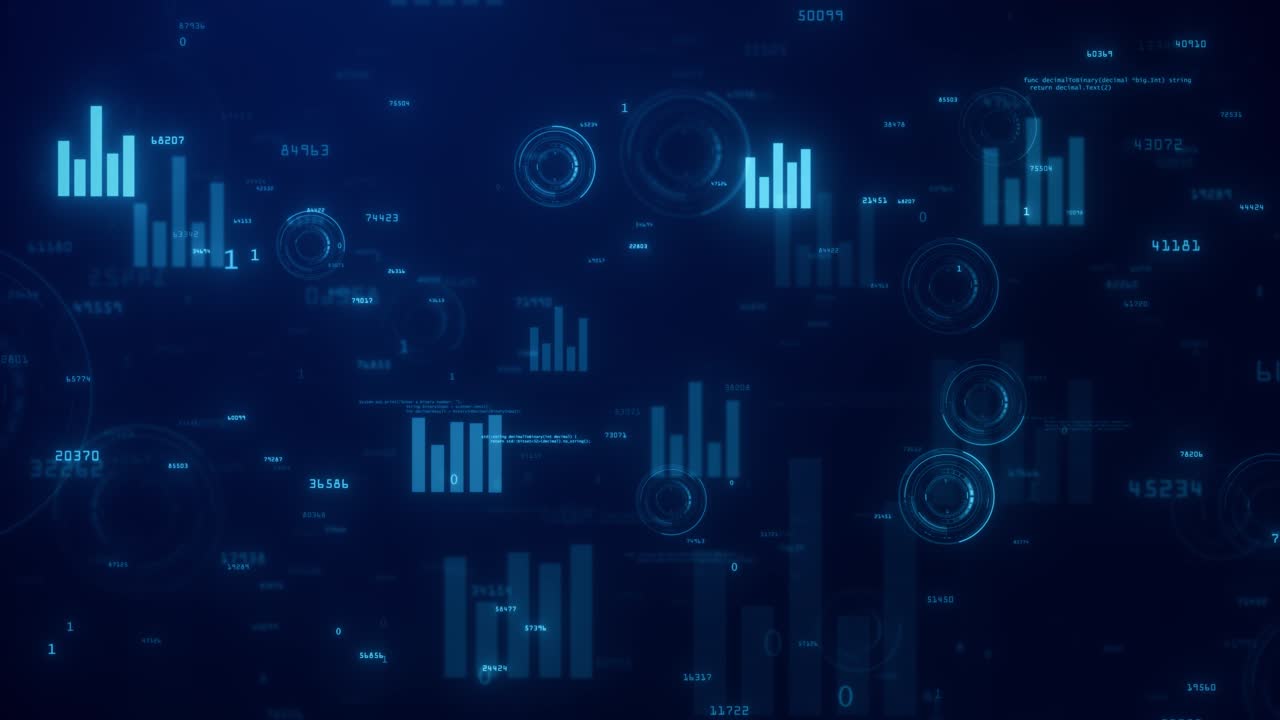 Futuristic Digital Business Concept: Analyzing Big Data with Charts and Graphs