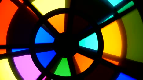 spinning circles with multicolors glasses