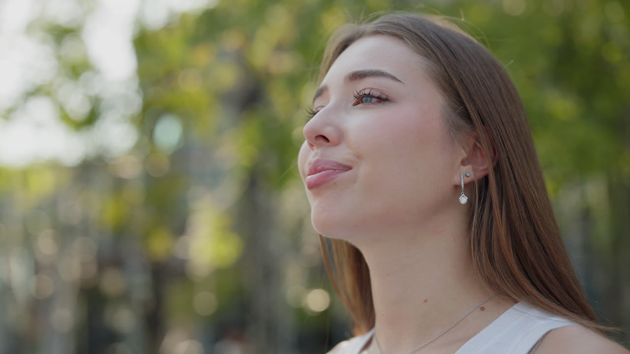 Portrait of a woman with earring and necklace