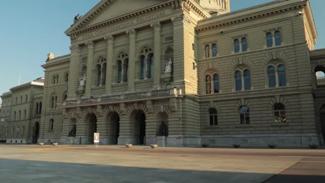 bern empty place in front of bundeshaus. coronavirus time