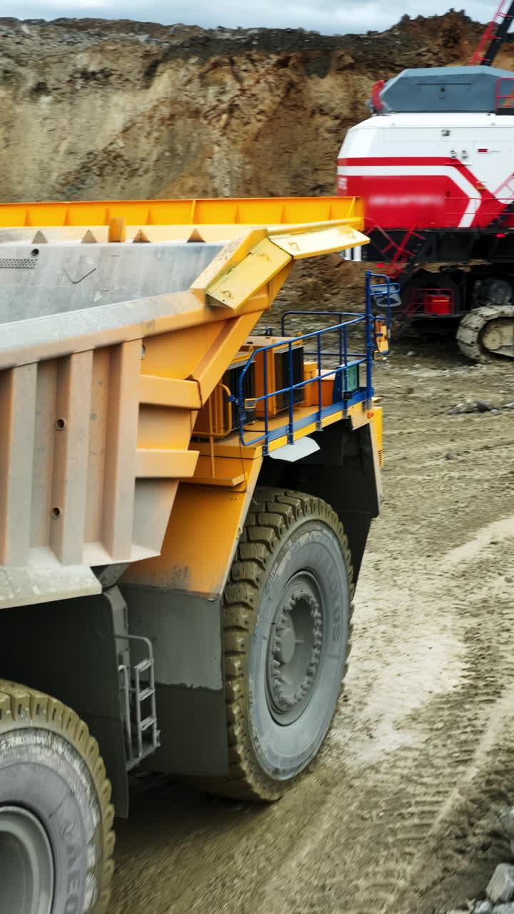 Large Dump Truck in an Open-Pit Mine