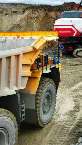 large dump truck in an open-pit mine