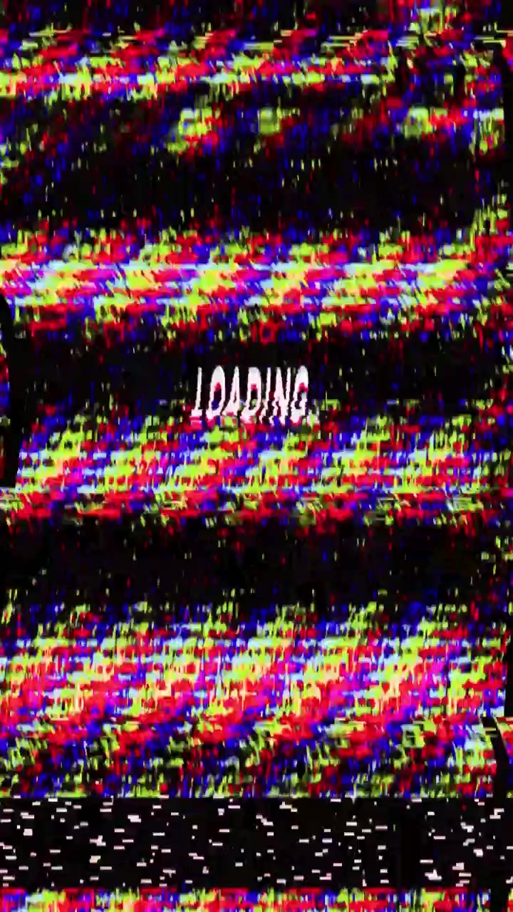 Digital Glitch Effect with Loading Text Overlay