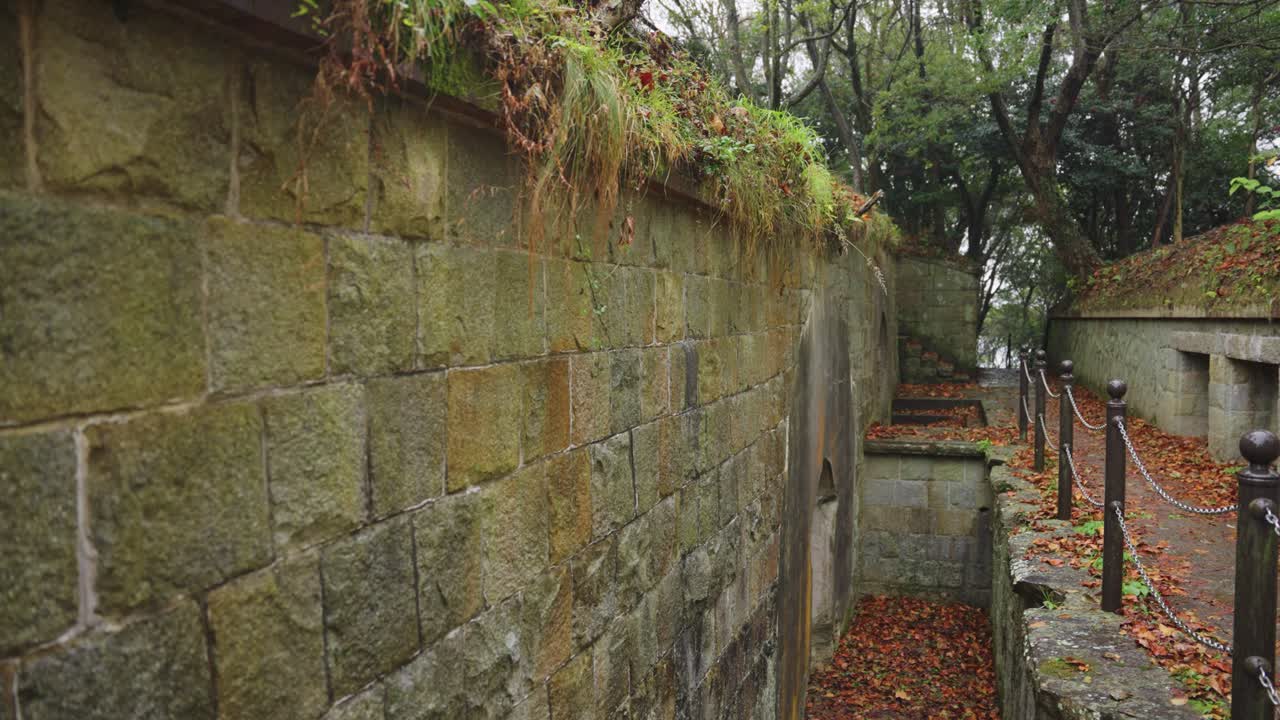 Ruins of old Gun Battery on Peak of Etajima, Hiroshima, Mossy and Abandoned