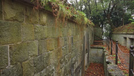 ruins of old gun battery on peak of etajima, hiroshima, mossy and abandoned