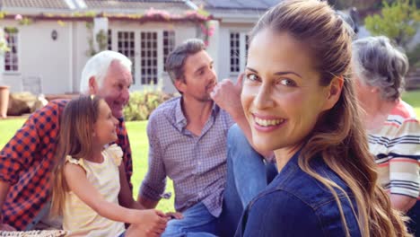 Multi-generation-family-having-picnic