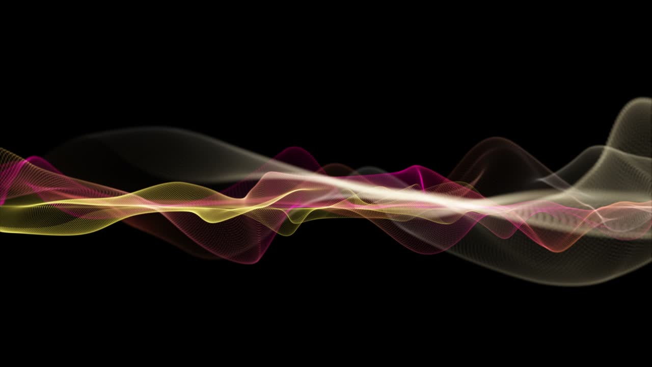 천천히 움직이는 입자 파동 물체와 함께 미래의 애니메이션, 4096x2304 루프 4k