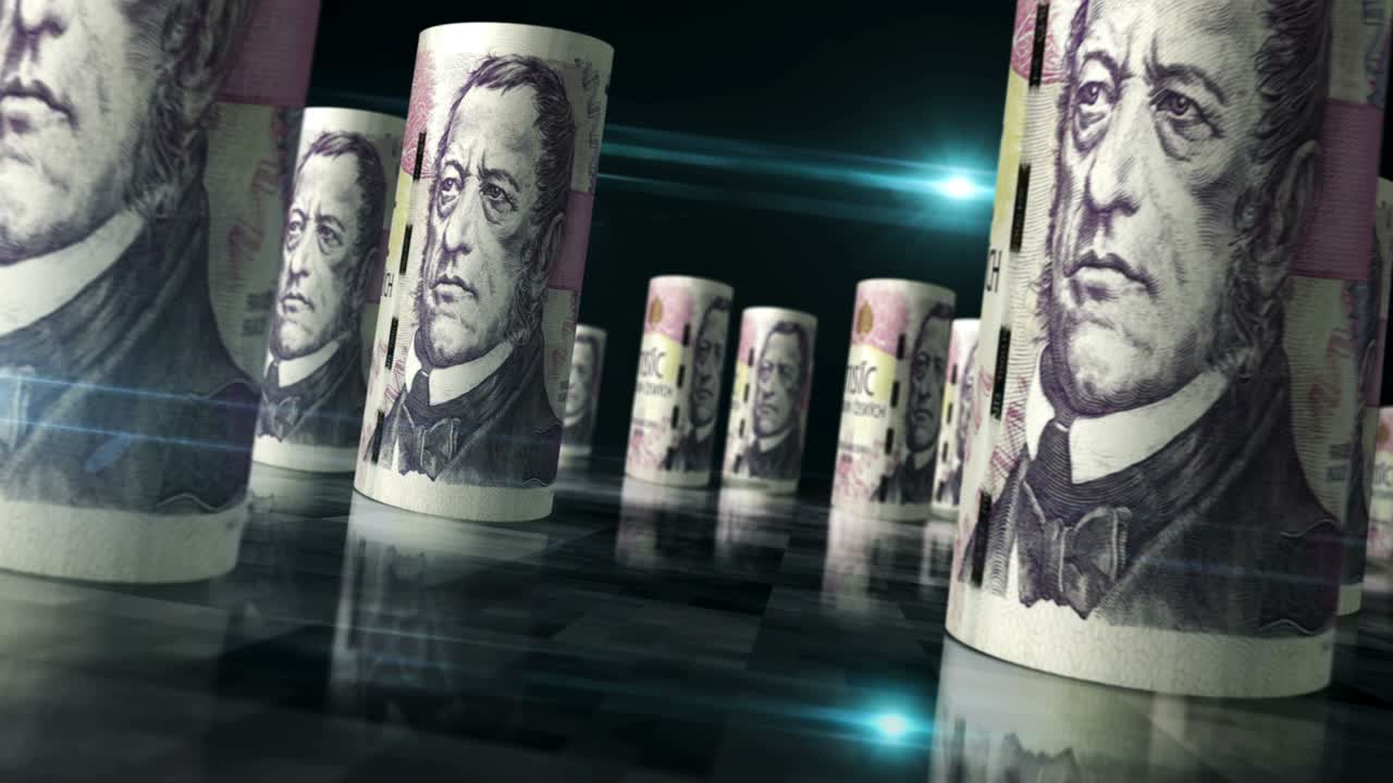 체코 코로나 (czech koruna) 지폐의 원활한 루프