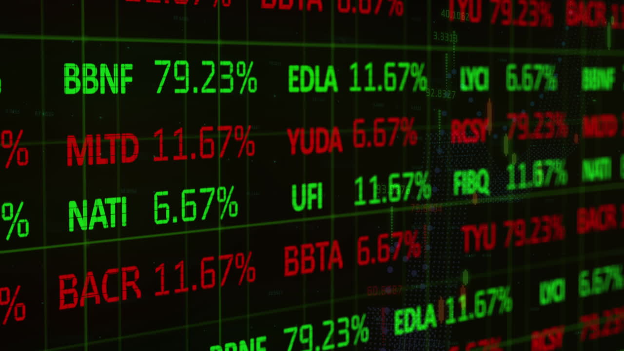 Animazione dell'elaborazione di dati finanziari